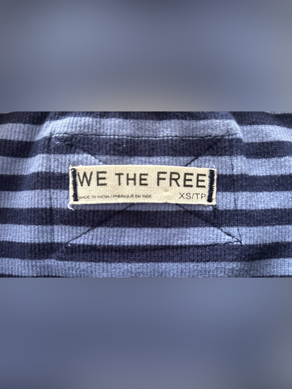 We The Free Oversized Striped Crew Neck Jersey T-Shirt w. Lace Appliqué. - Picture 2 of 9